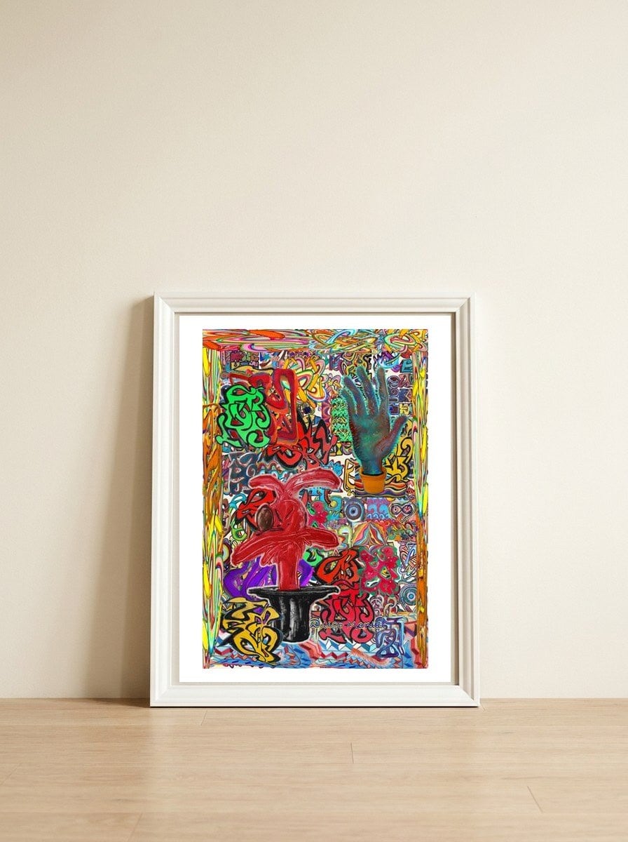 Oficina Del Cobrador 19 — framed, leaning against the wall