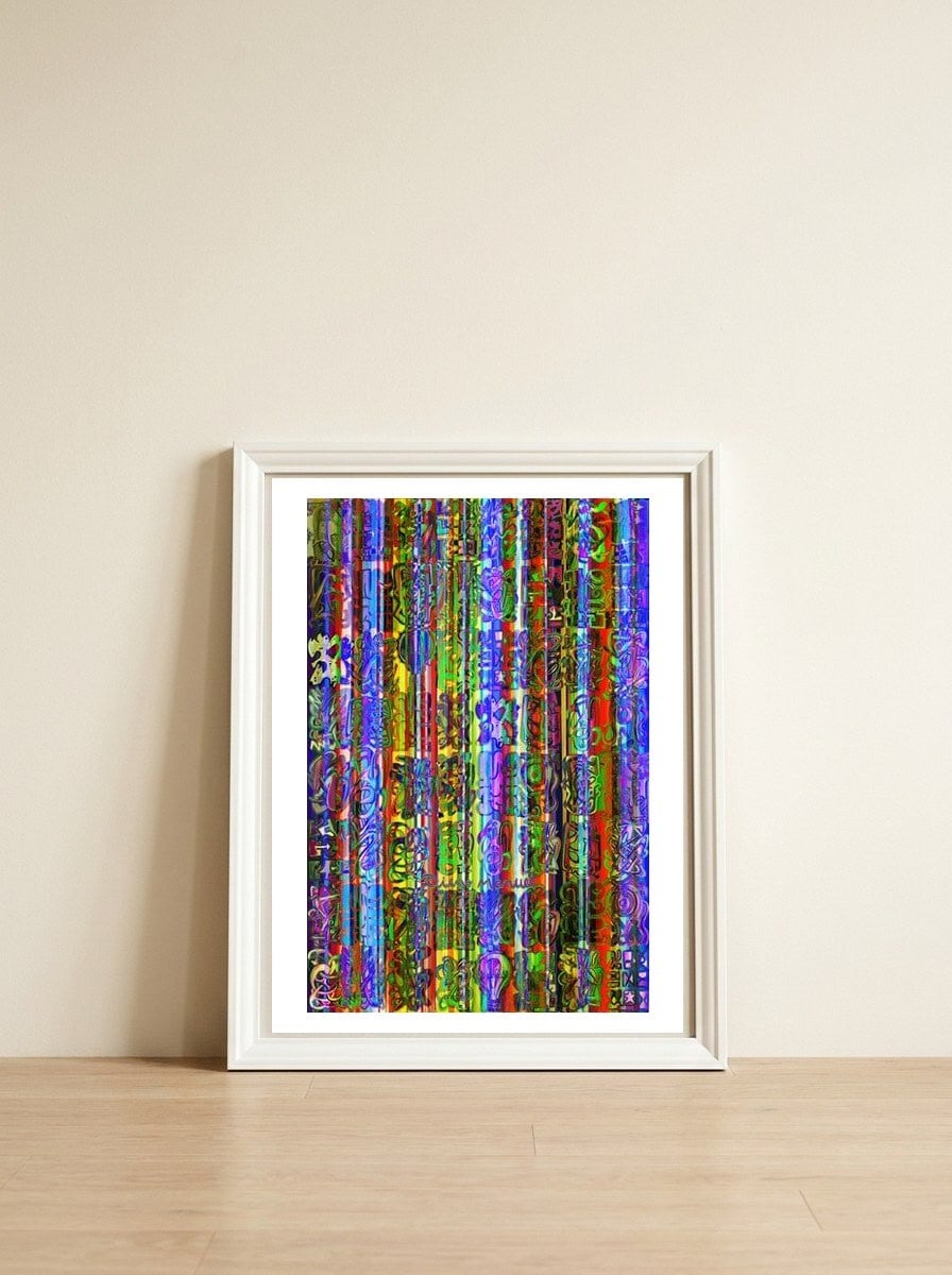 Graffiti Digital 2022 68 — framed, leaning against the wall