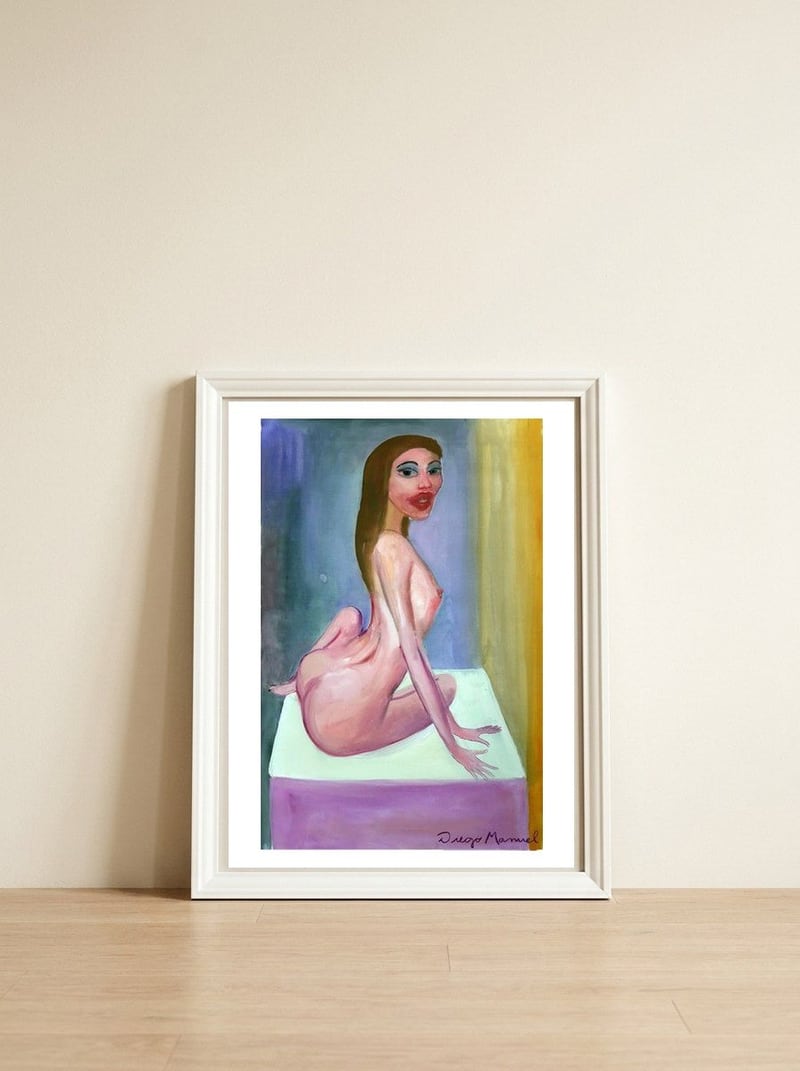 Chica Leona 2 — framed, leaning against the wall