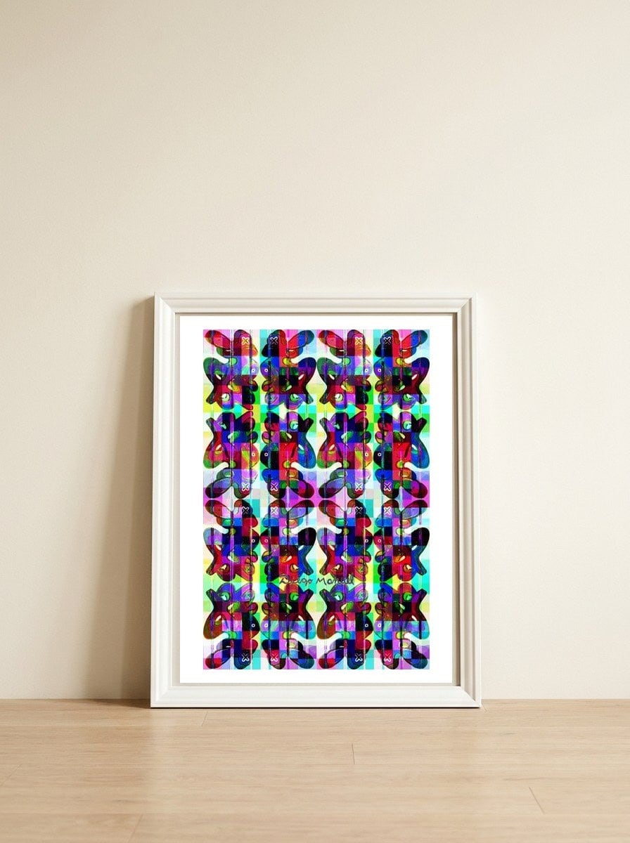 Graffiti Digital 2022 154 — framed, leaning against the wall