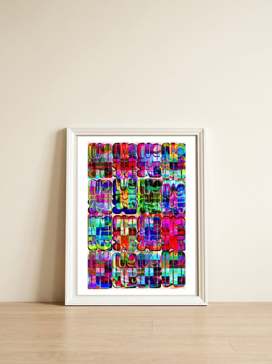 Graffiti Digital 2022 172 — framed, leaning against the wall