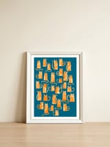 Ginger Cats Teal — framed, leaning against the wall thumbnail
