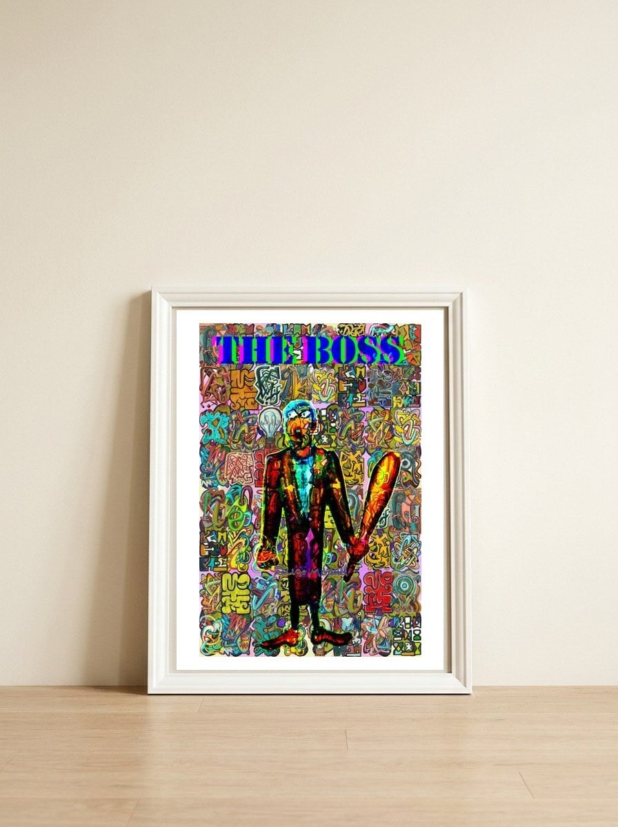 Graffiti Digital 2022 231 — framed, leaning against the wall