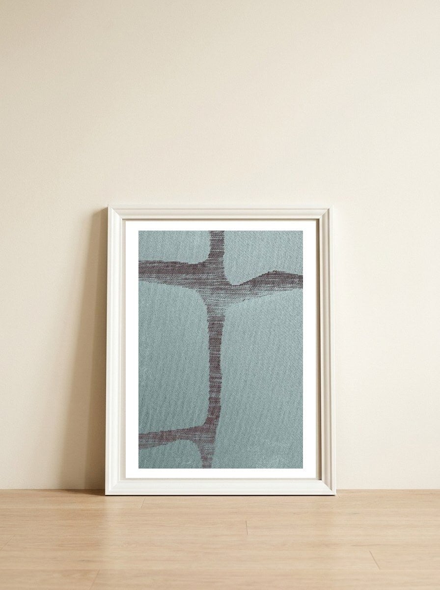 Afluentes 1 — framed, leaning against the wall