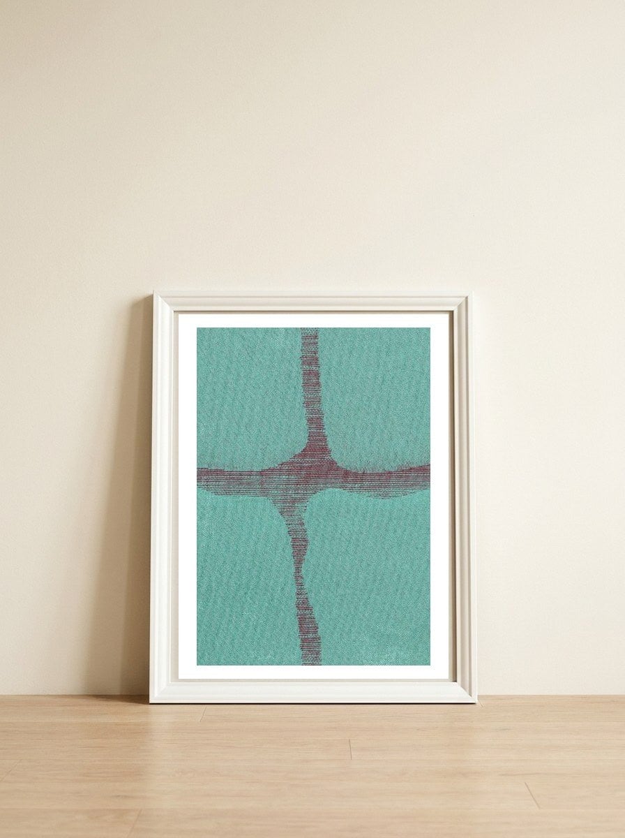 Afluentes 12 — framed, leaning against the wall