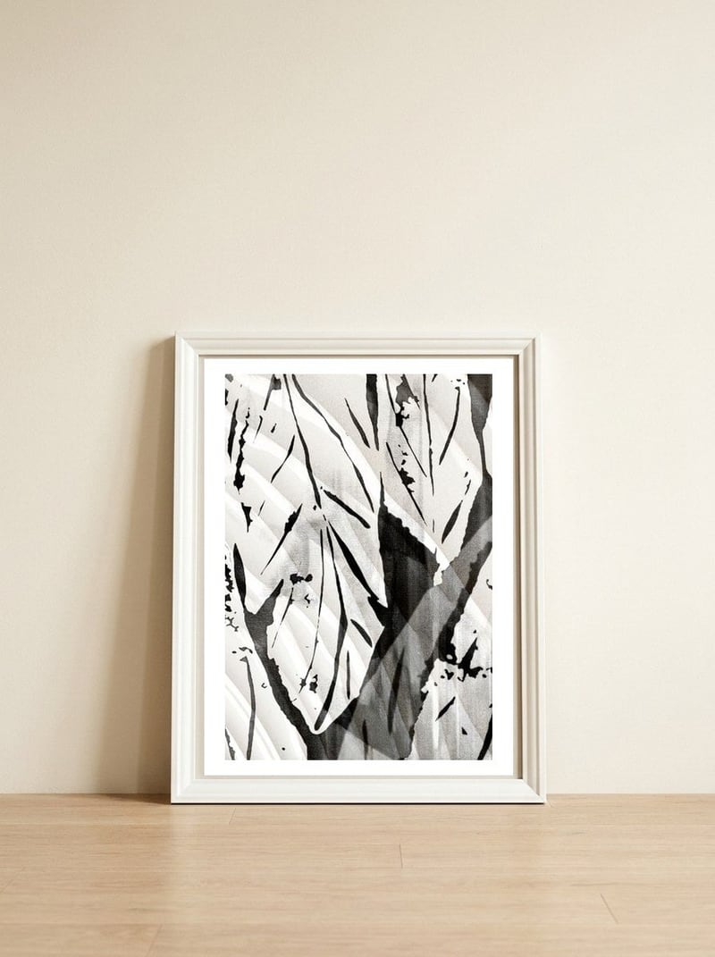 Tropical Season BW 2 — framed, leaning against the wall