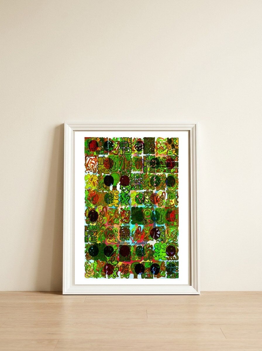 Graffiti Digital 2022 352 — framed, leaning against the wall