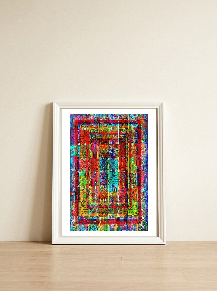Graffiti Digital 2022 370 — framed, leaning against the wall