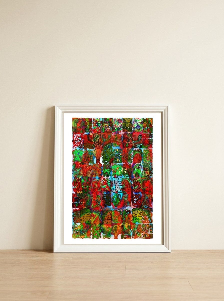 Graffiti Digital 2022 385 — framed, leaning against the wall