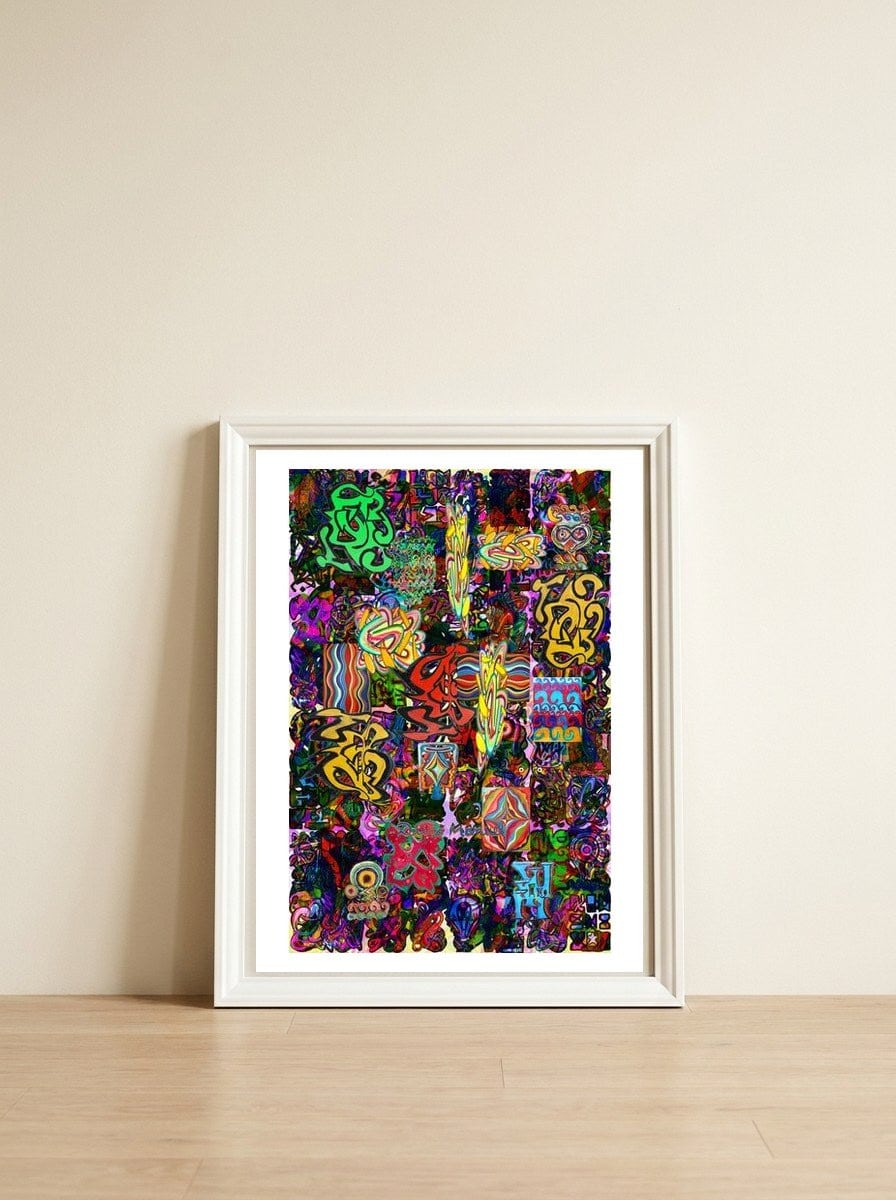 Graffiti Digital 2022 415 — framed, leaning against the wall