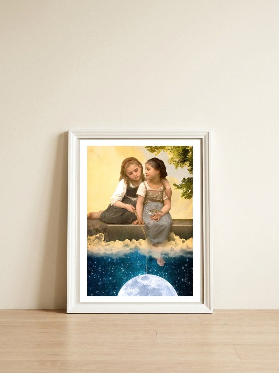 Catching Stars — framed, leaning against the wall