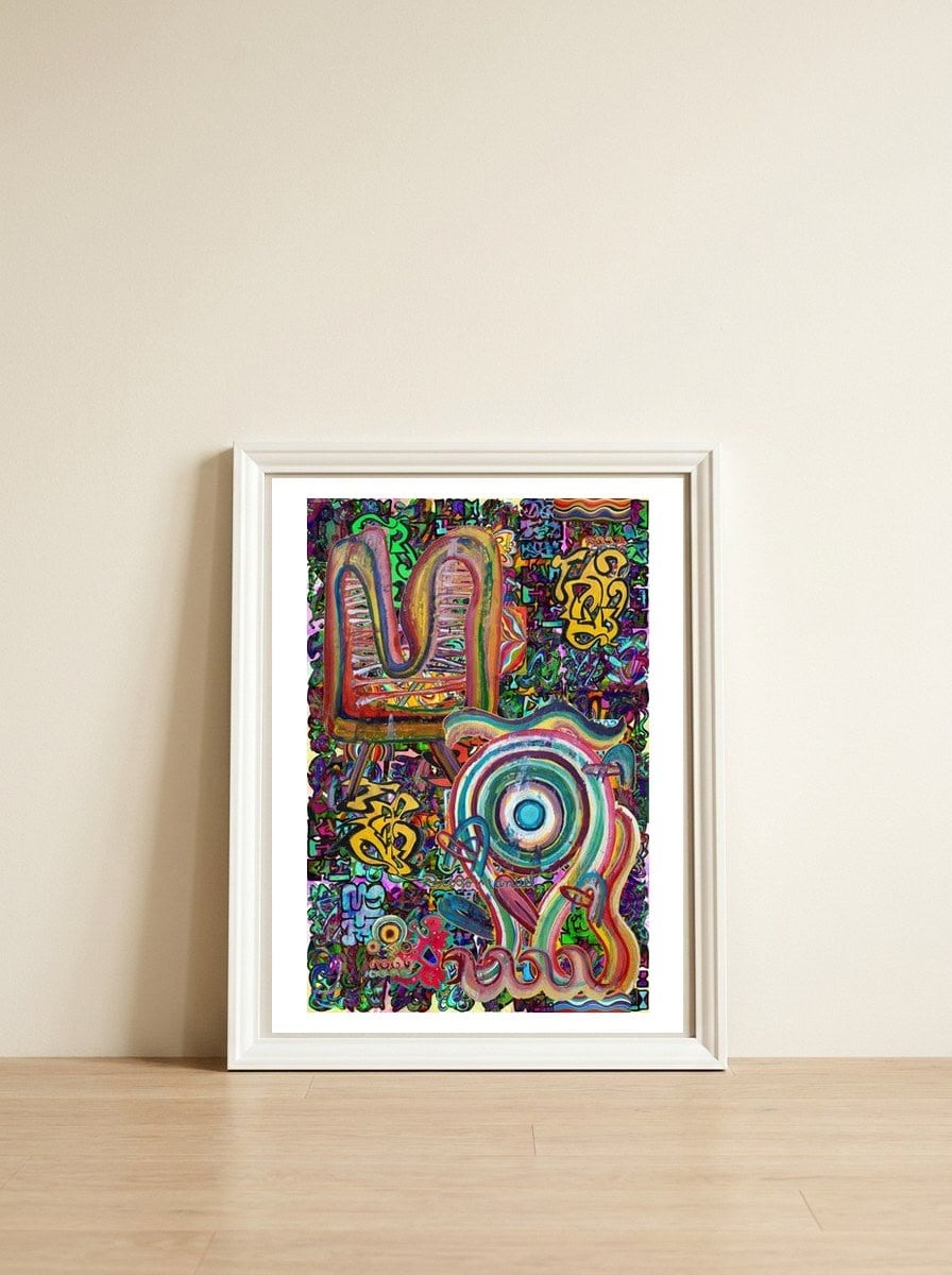 Graffiti Digital 2022 426 — framed, leaning against the wall