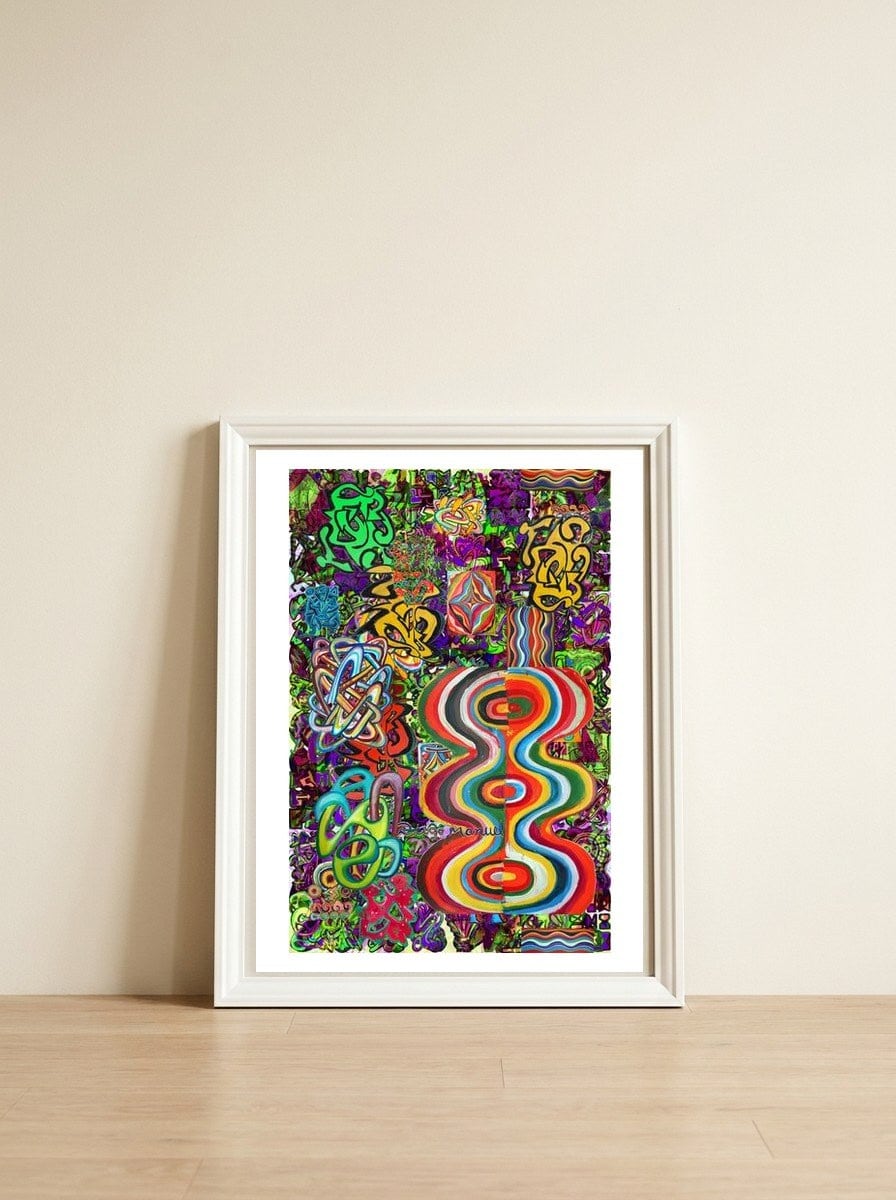 Graffiti Digital 2022 433 — framed, leaning against the wall