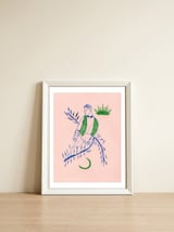Green boy Midcentury — framed, leaning against the wall thumbnail