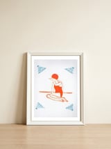 The swimmer — framed, leaning against the wall thumbnail