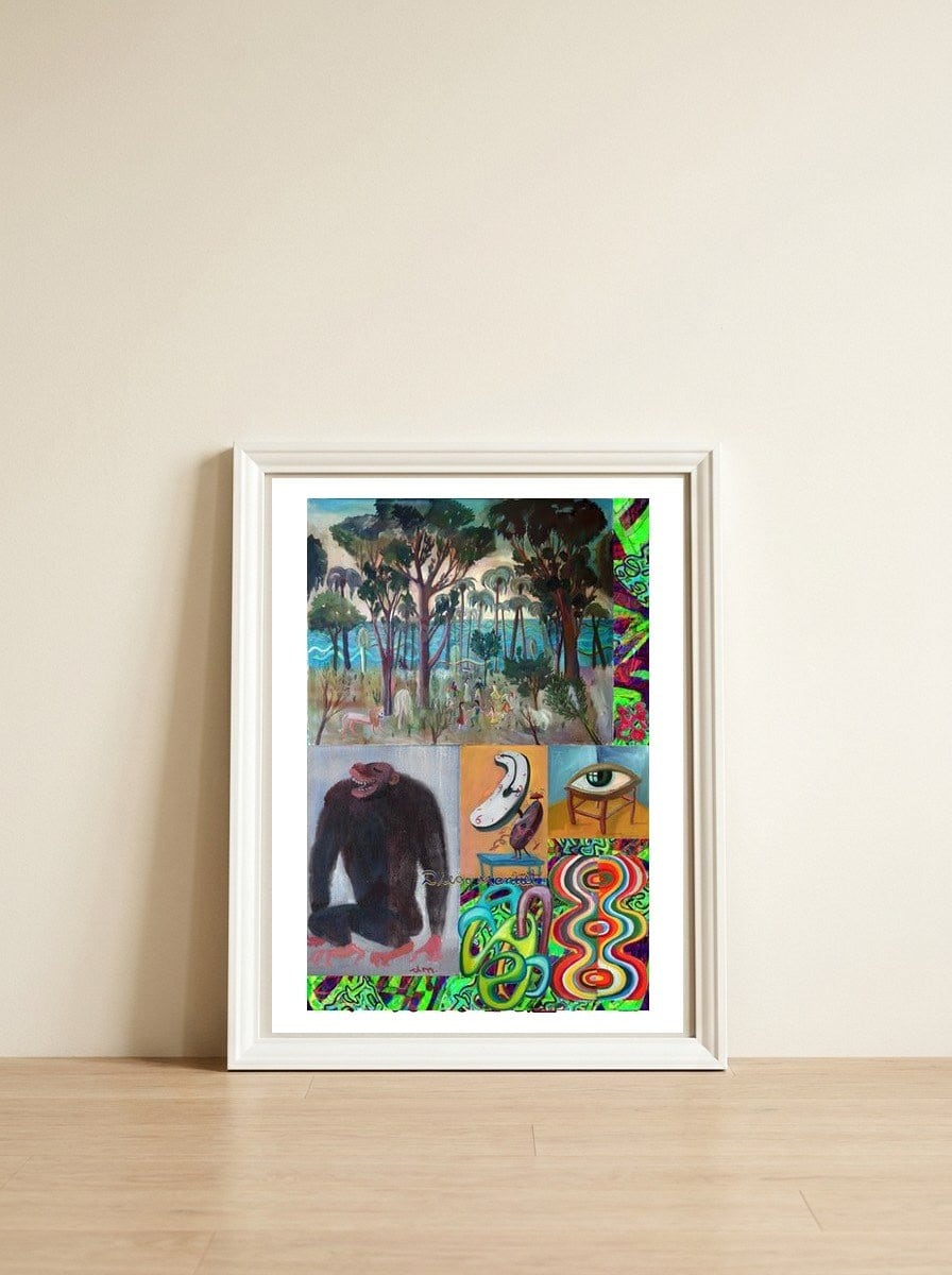 Graffiti Digital 2022 437 — framed, leaning against the wall