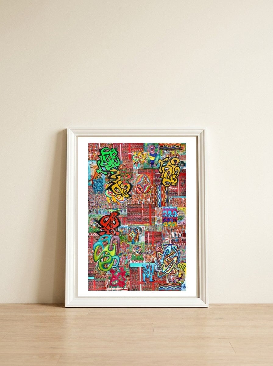 Graffiti Digital 2022 448 — framed, leaning against the wall