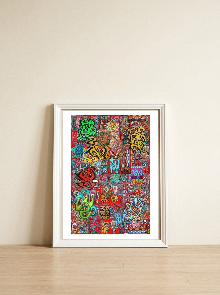 Graffiti Digital 2022 459 — framed, leaning against the wall