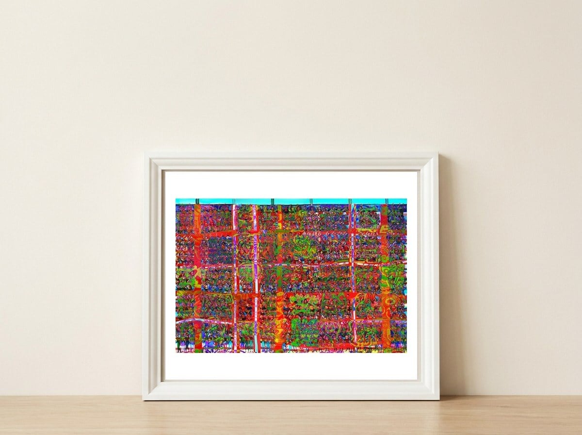 Gran Hinchada Roja 8 — framed, leaning against the wall