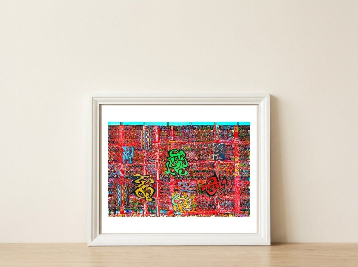 Gran Hinchada Roja 13 — framed, leaning against the wall