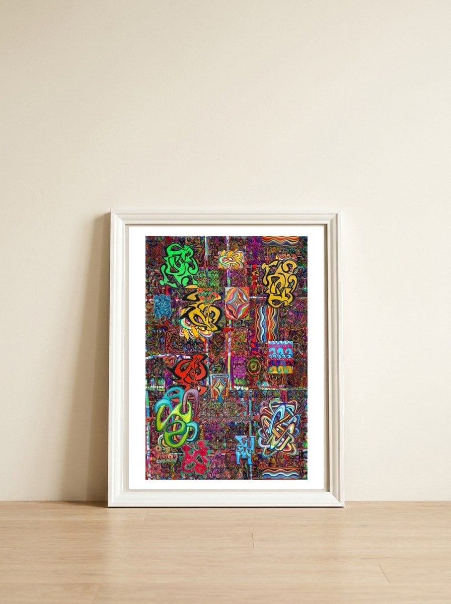 Graffiti Digital 2022 462 — framed, leaning against the wall