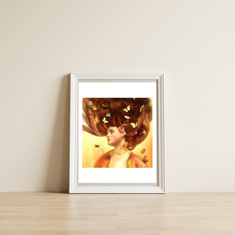 Flickering Dreams — framed, leaning against the wall