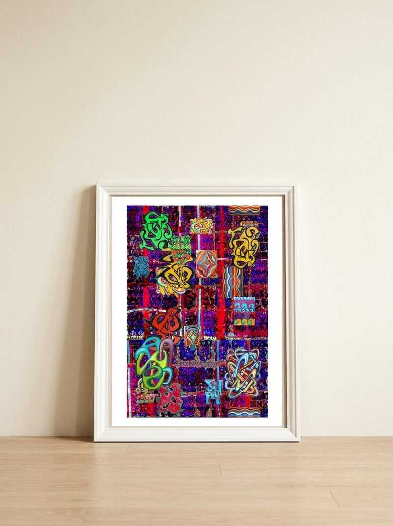 Graffiti Digital 2022 473 — framed, leaning against the wall