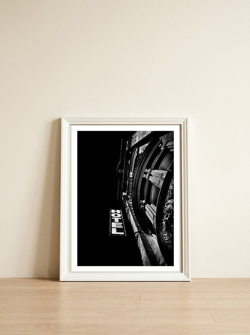 Gladstone Hotel No 2 — framed, leaning against the wall