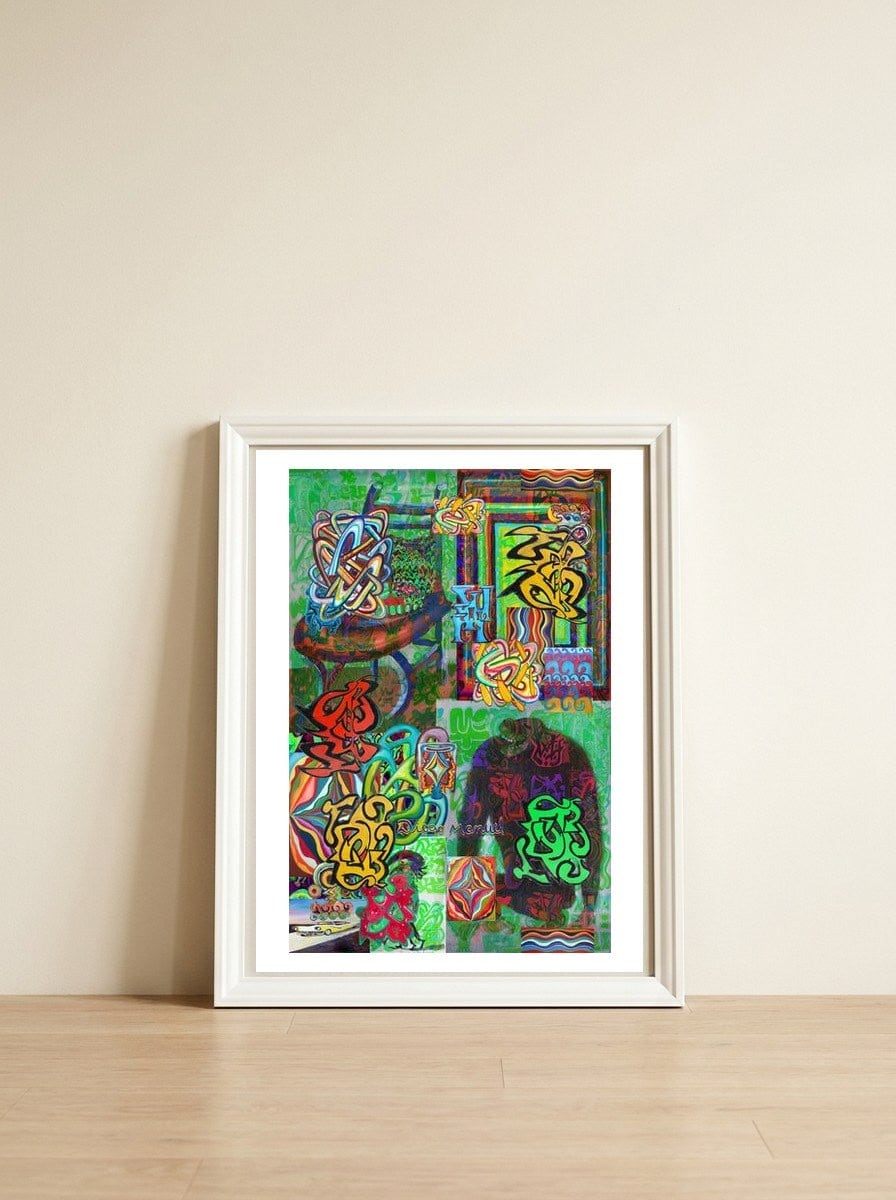 Graffiti Digital 2022 488 — framed, leaning against the wall
