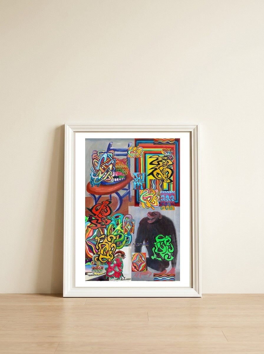 Graffiti Digital 2022 491 — framed, leaning against the wall