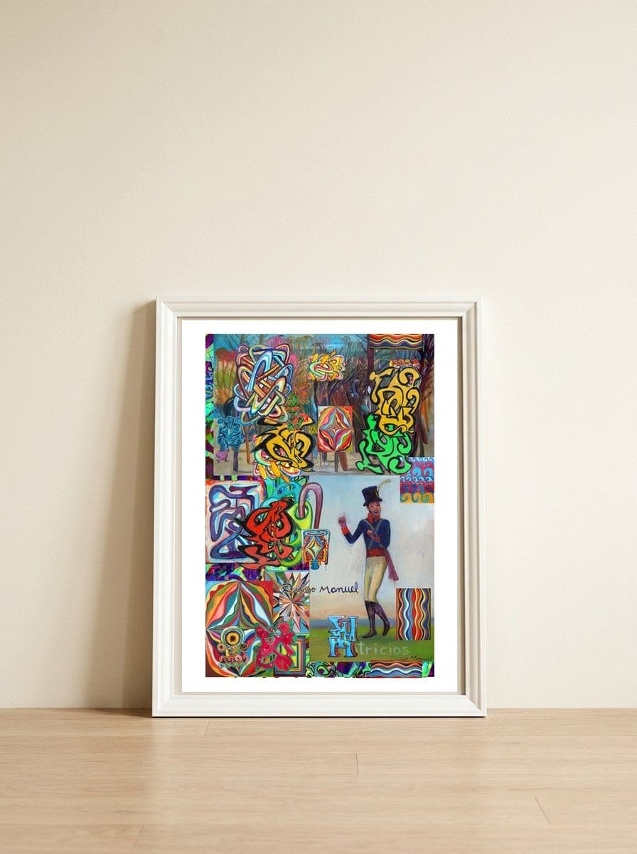 Graffiti Digital 2022 510 — framed, leaning against the wall