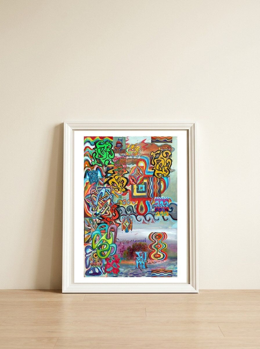 Graffiti Digital 2022 521 — framed, leaning against the wall