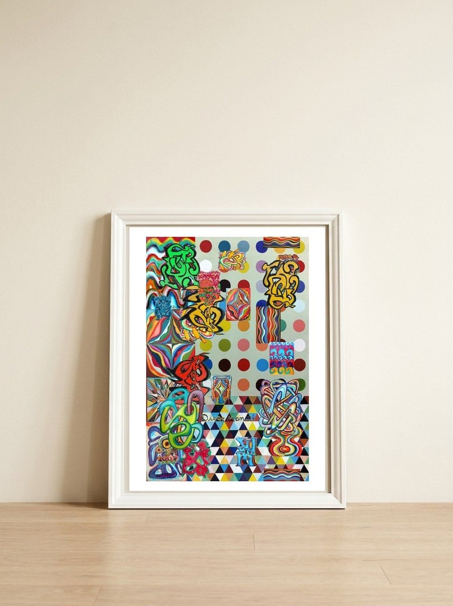 Graffiti Digital 2022 525 — framed, leaning against the wall