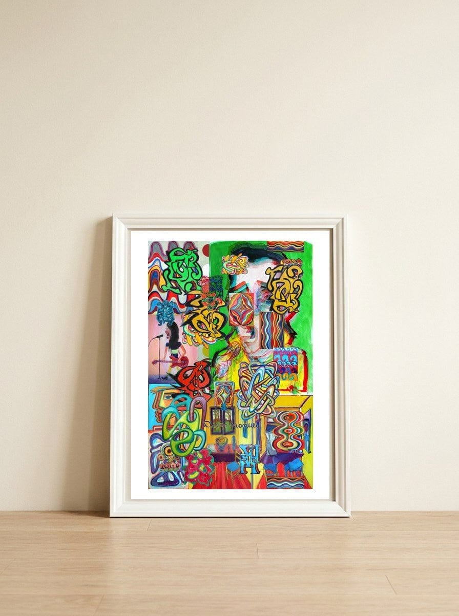 Graffiti Digital 2022 543 — framed, leaning against the wall
