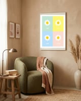 emotions - colorful - pop flower - joy - mad- sad - fun framed in a tender room thumbnail