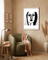 Woman's face  framed in a tender room thumbnail