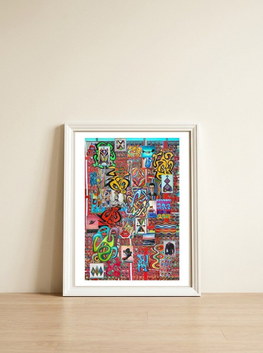 Graffiti Digital 2022 583 — framed, leaning against the wall