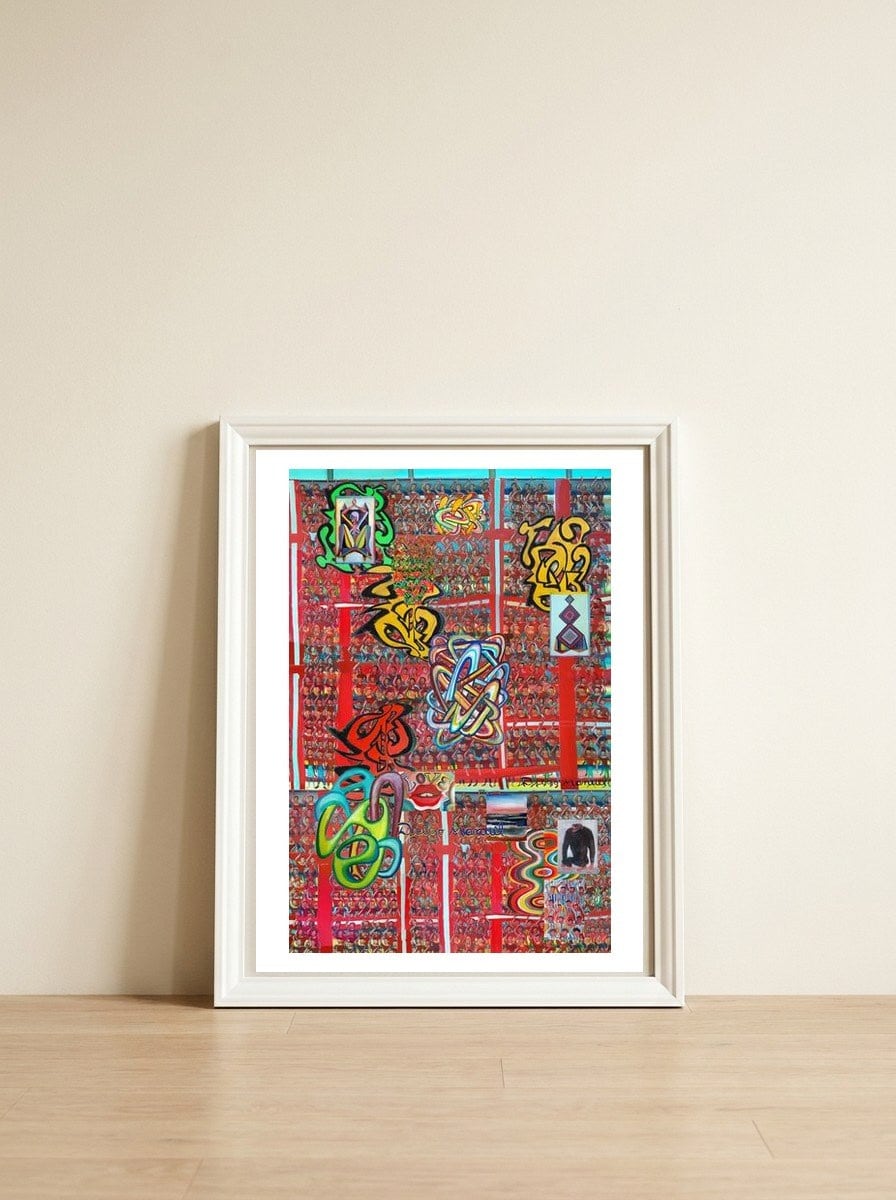 Graffiti Digital 2022 587 — framed, leaning against the wall