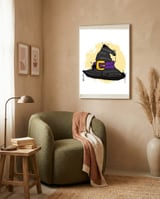 Grey Witch Hat Sketch framed in a tender room thumbnail