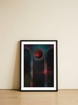 Space Temple with red planet — framed, leaning against the wall thumbnail