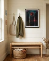 Space Temple with red planet framed in a relaxed room thumbnail