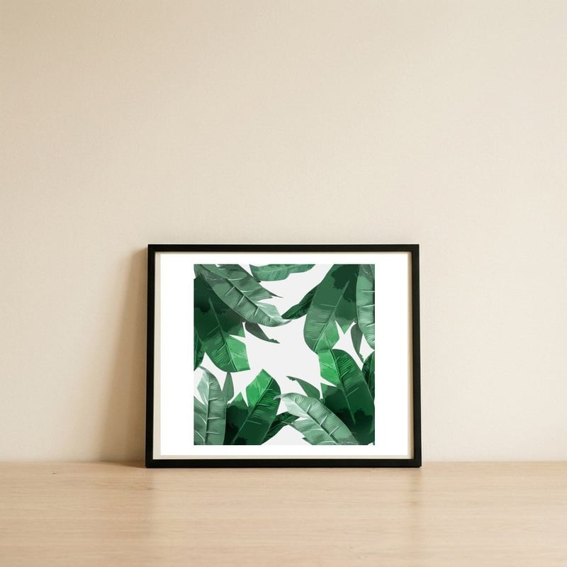 Tropical Palm Print — framed, leaning against the wall