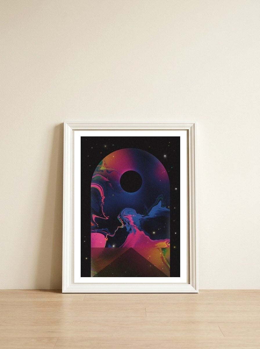 Night Road Landscape — framed, leaning against the wall