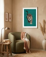 Curious Jaguar Green framed in a tender room thumbnail