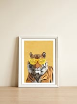 Hip Hop Tiger Yellow Shades — framed, leaning against the wall thumbnail