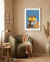 Hip Hop Tiger Yellow and Blue framed in a tender room thumbnail