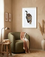 Catwalk Jaguar Wearing Gold Glasses framed in a tender room thumbnail