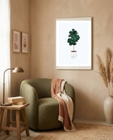 FIddle Leaf Fig gold and green framed in a tender room thumbnail