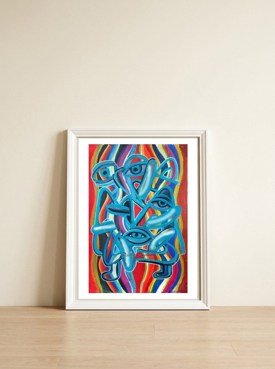 Graffiti Digital 2022 723 — framed, leaning against the wall