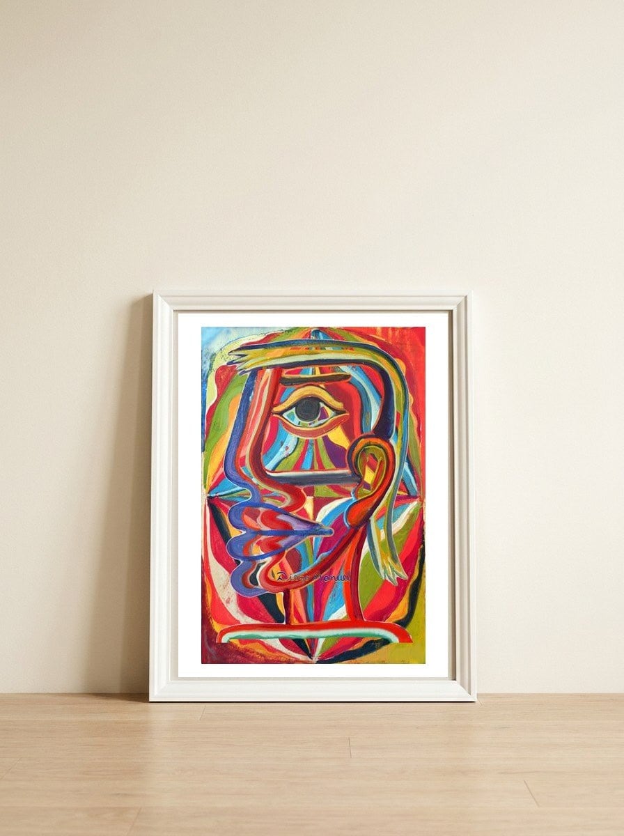 Graffiti Digital 2022 727 — framed, leaning against the wall
